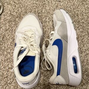 Nike White and Blue Athletic Shoes